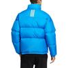 Adidas Solid Color Stand-Up Collar Zipper Down Jacket With Brand Logo Print Unisex Outerwear Blue HN2105
