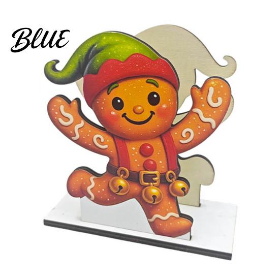 Gingerbread Man Table Ornament Wooden Christmas Napkin Holder, And Deer Design, Xmas Gift for Home Decorative Vertical Paper Towel Storage Kitchen