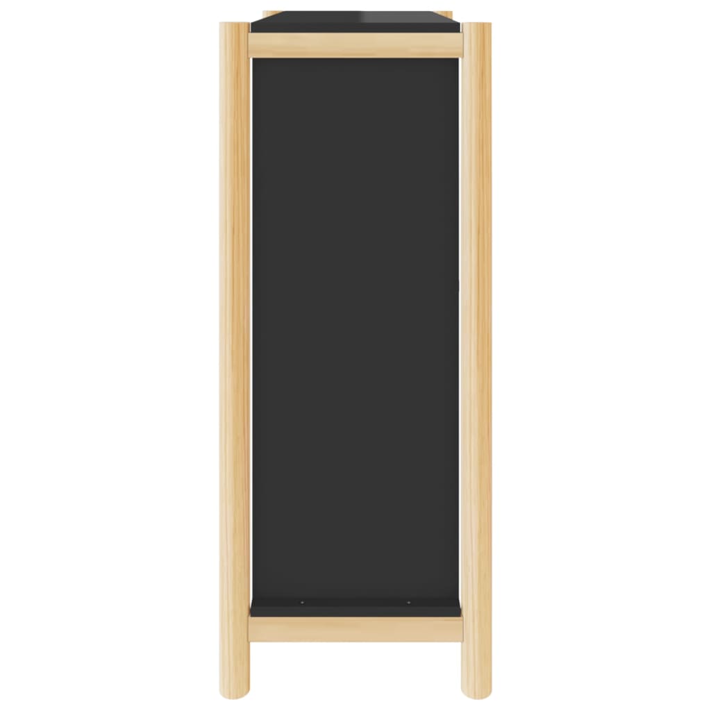 Shoe Cabinet Black 57.5 X 33 X 80 Cm Particleboard