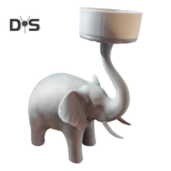 

Подсвечник в виде слона, подставка для свечей в виде чайных свечей, украшение для гостиной, ванной комнаты, центральный элемент стола, фигурка слона, орнамент Elephant