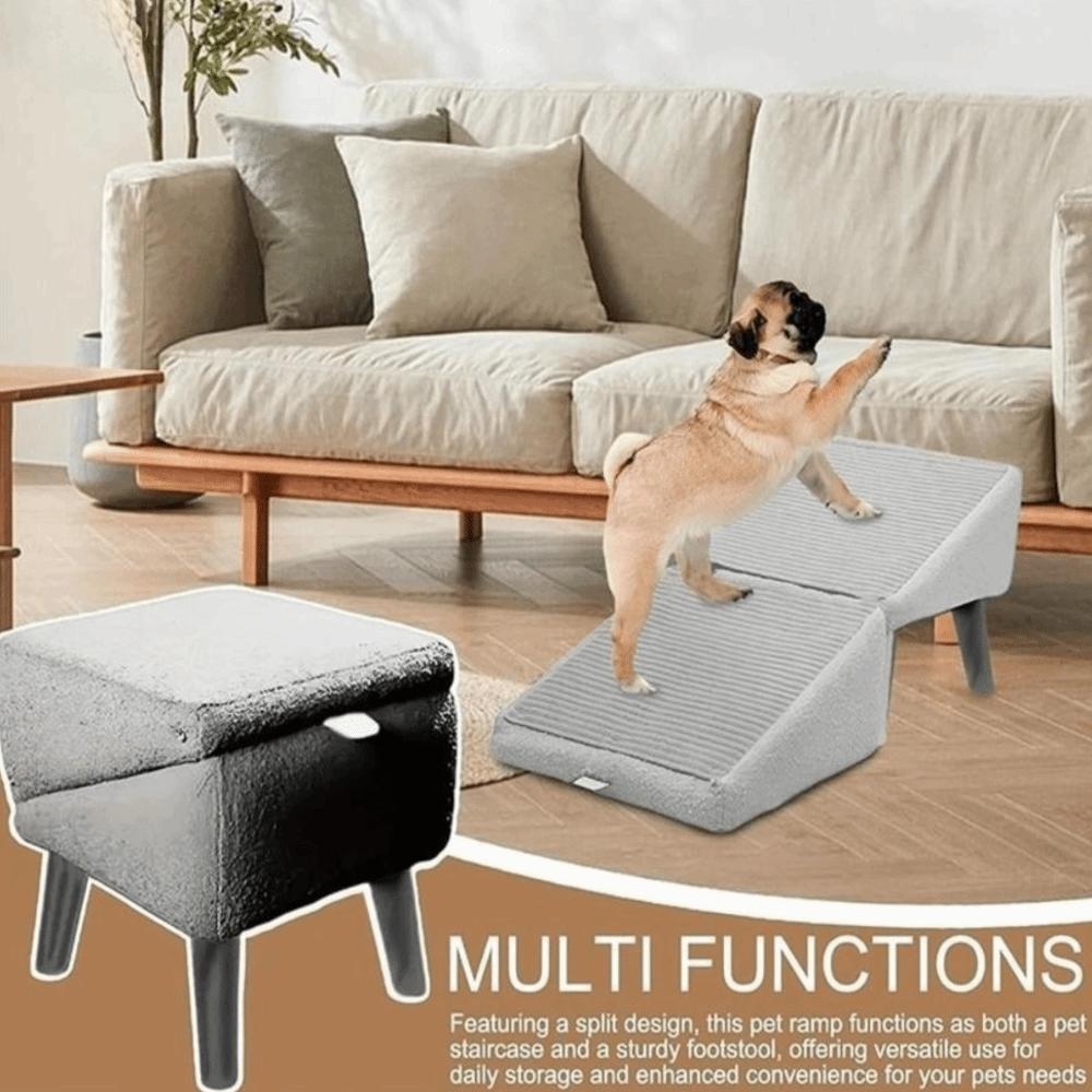 Escalones Plegables para Perros Taburete de Felpa para Patas de Mascotas Nueva Rampa de Escaleras para Perros Interior Hogar