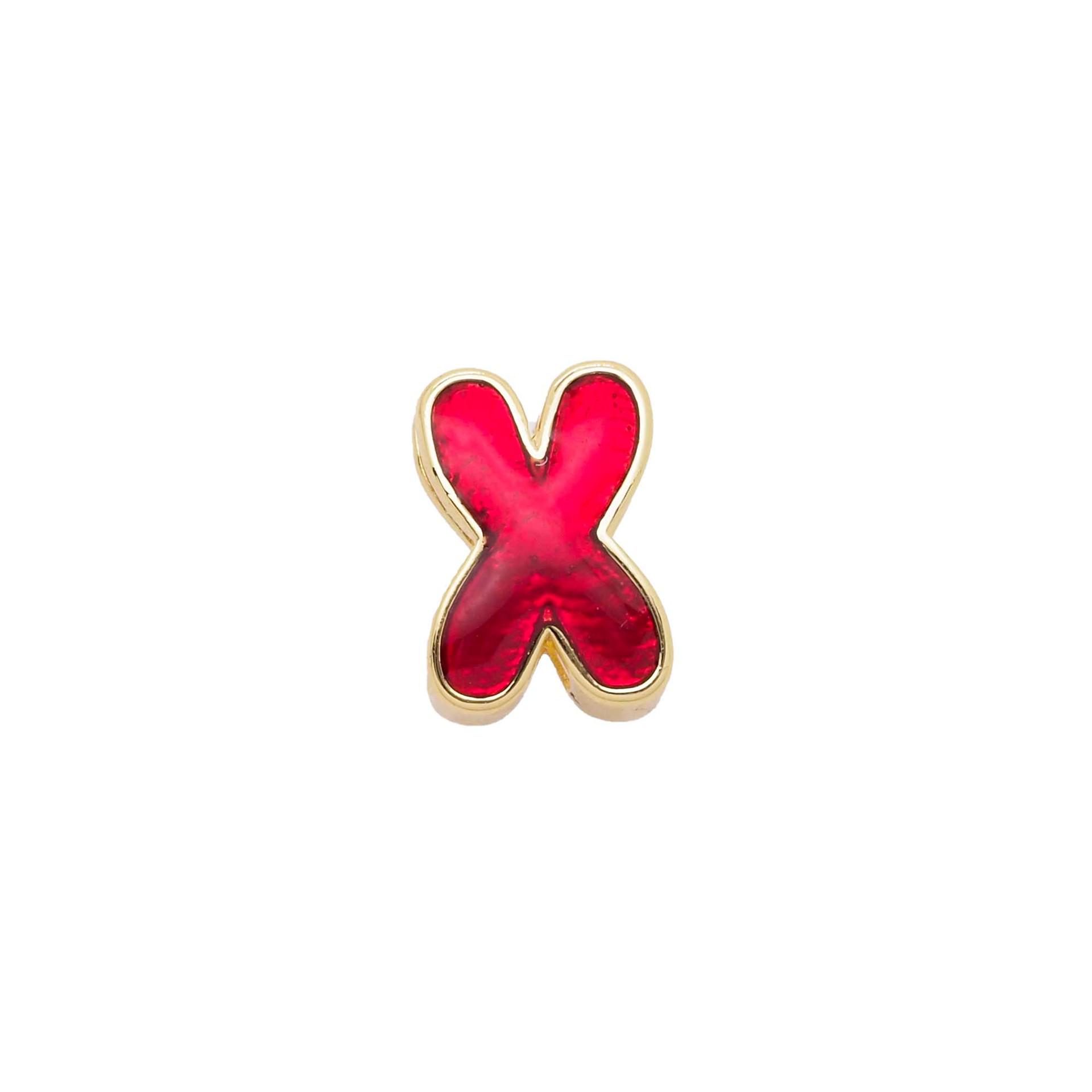 Gold-Plated Copper Pendant with Colored Drip Oil - 26 English Letters Dopamine Hand Rope. 18K Gold x