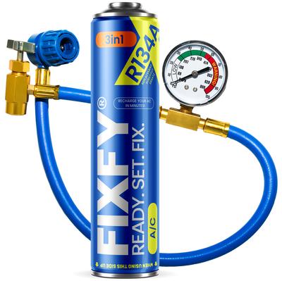 Fixfy 3In1 Air Conditioning Refill Gas 500Ml - Large Can + R134A Hose
