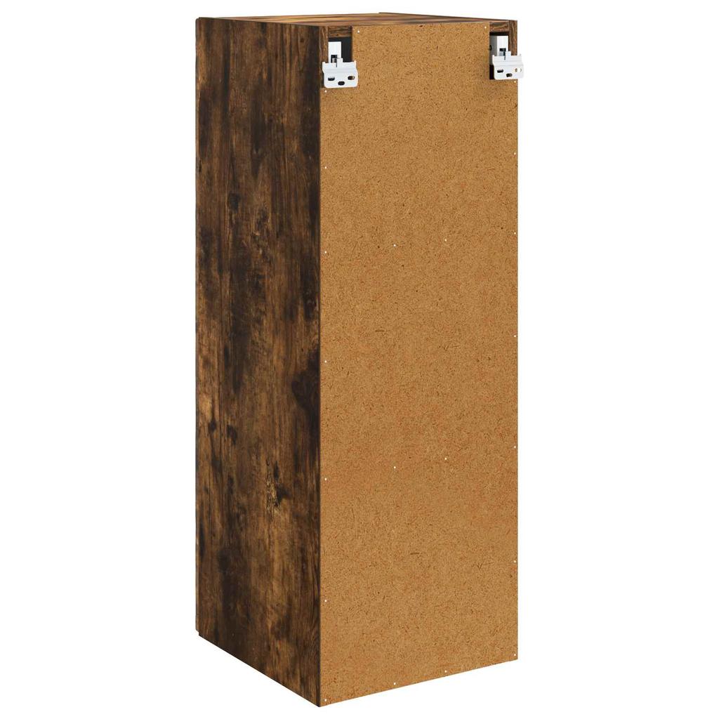 Wall Mounted Cabinet Smoked Oak Finish 33 X 34.5 X 90 Cm Particleboard