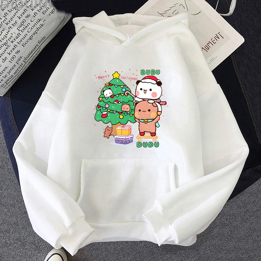 Harajuku Bubu Dudu Cute Cartoon Printed Hoodie Couple Women Men Sweatshirt Hip Hop Long Sleeves Fleece Loose Hooded Streetwear