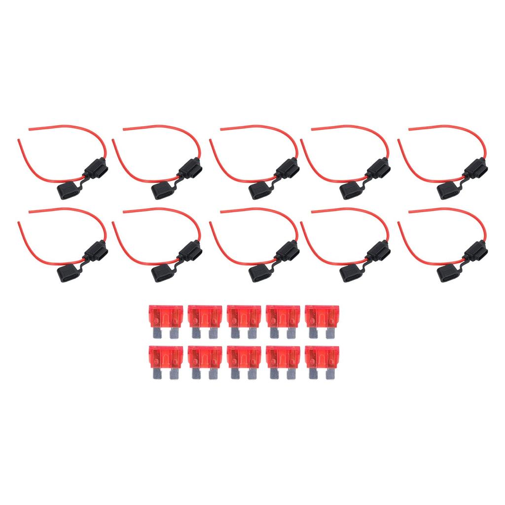 10 Sätze Inline-Sicherungshalter Kabelbaum Sicherungshalter ATC ATO Inline Automobil-Sicherungshalter (18AWG 10A)