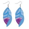Female leaf leather earrings, feather earrings, jewelry accessories