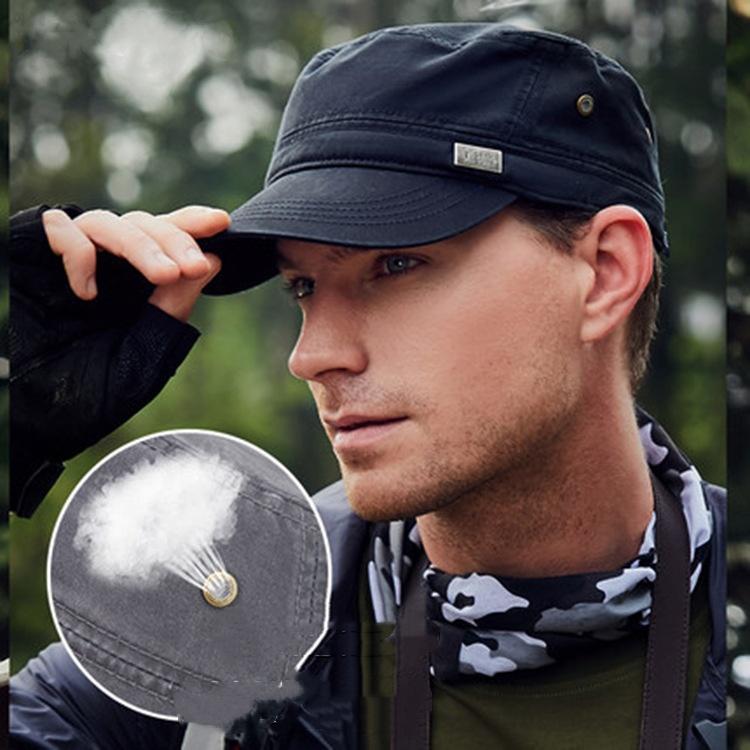 Summer Flat Top Hat Men'S cotton Visor Hats Vintage Baseball Cap Outdoor Sunscreen Sport Hat Commuter Sunshade Peaked Hat