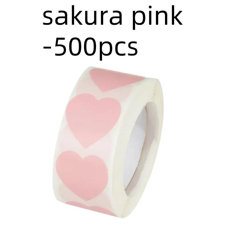 500Pcs Love Heart Stickers Roll Cute Heart Shaped Seal Labels for Scrapbooking Craft Birthday Party Gift Packaging Stationery
