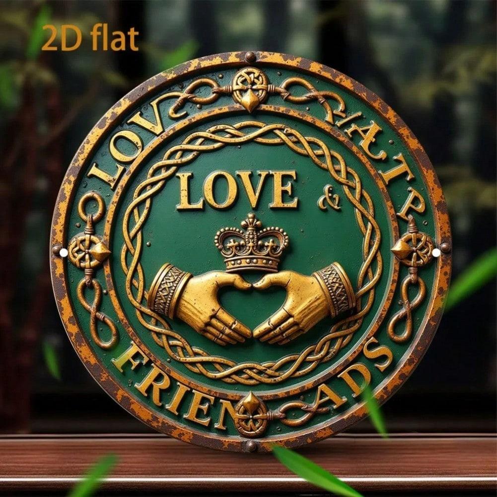 Claddagh Metal Tin Sign Vintage Celtic Wall Decor for Pub Home Bedroom Gift 20x20