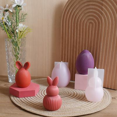 Osterei Hase Silikonform DIY Handgemachte Kerze Aroma Seife Gips Ornamente Werkzeug Harz Handwerk Gießformen Heimdeko Kunst