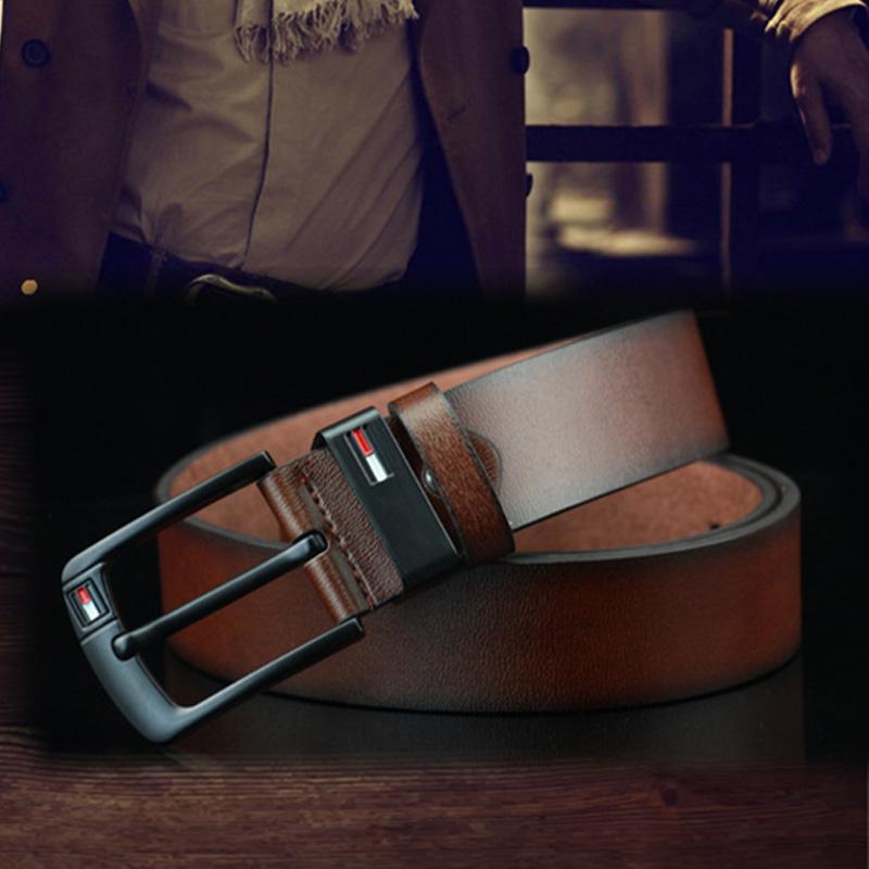 Men's Casual Wide Belts Waistband Vintage Pin Buckle Leather Belt