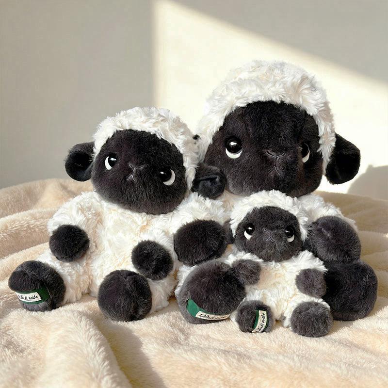 Favorite Toy Unisex Black Cute Valais Nose Sheep Plush Keychain Soft Cartoon Stuffed Animal Bag Charm Kawaii Face Lamb Plushie For Backpack Dec