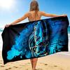 1Pc Blue Car Smoke Art Beach Towel, Quick Dry, Multi-Use for Beach Pool Gym Yoga Home Travel, Christmas, Halloween, Xmas Gift M928339