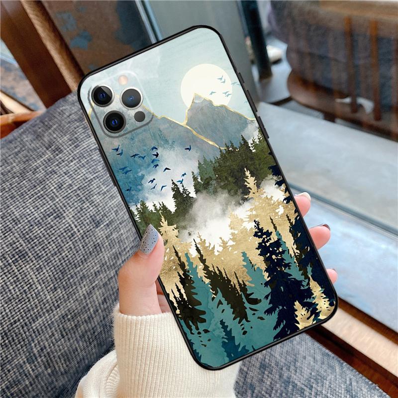 

Mountain Phone Case For iPhone 16 14 13 12 11 15 Pro Max 12 13 mini XR 15 16 Plus 16e Cover Shell iPhone 13