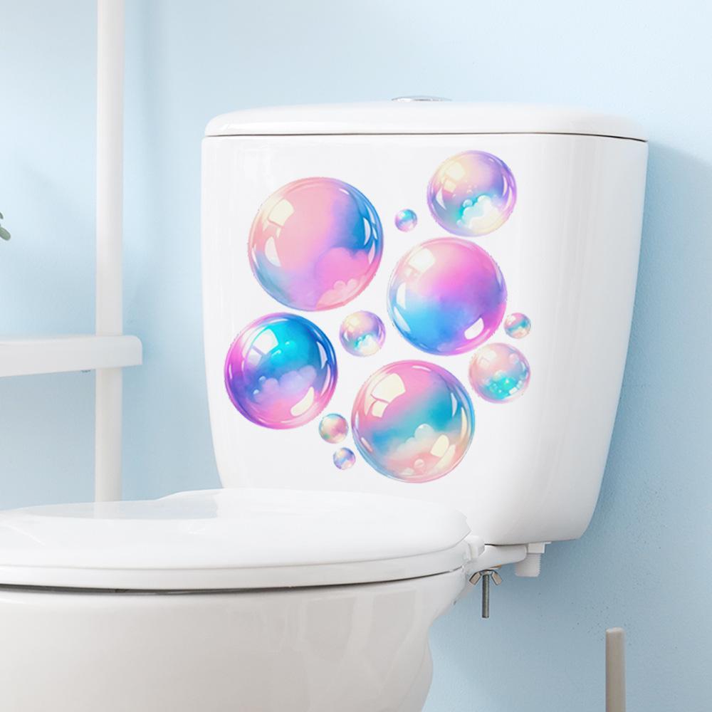 Waterproof Self-Adhesive Toilet Wall Sticker with Bubble Pattern
