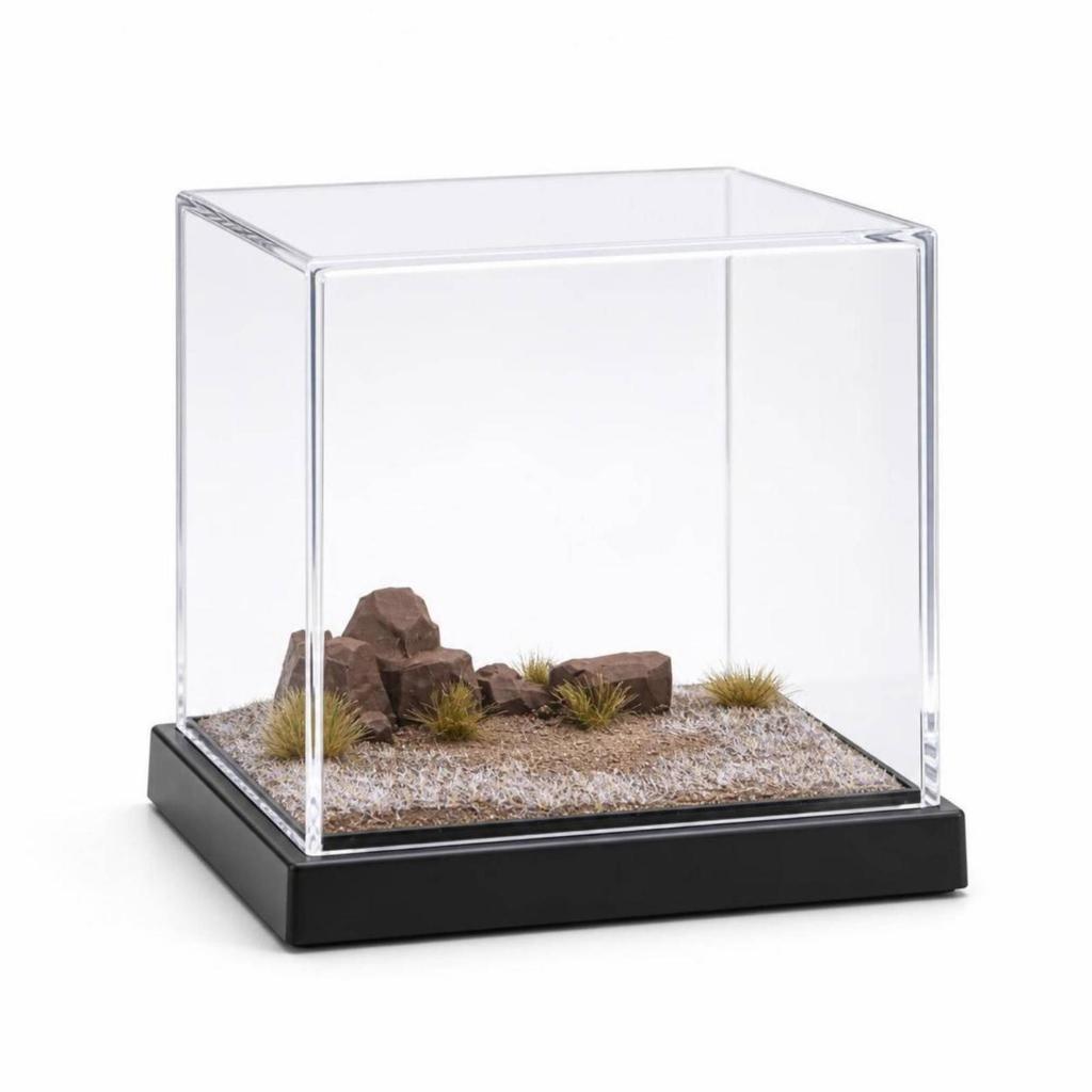 Acrylic Display Case with Dust Cover Dustproof Miniature Clear