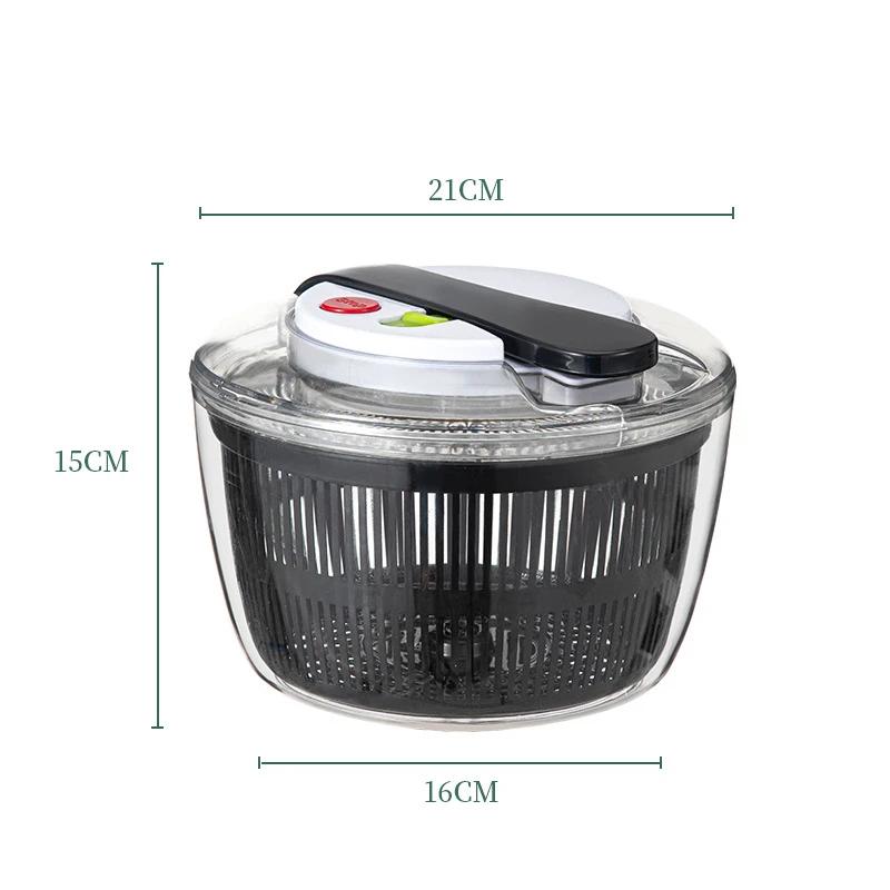 2 in 1 Manual Pressing Fruit and Vegetable Dehydrator Water Thrower Spinner Home Kitchen Fruit Salad Dehydrator Washing Basket