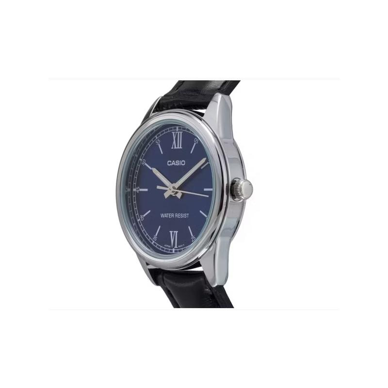 Casio STANDARD series life waterproof quartz movement leather strap Japanese and Korean watch 3428.27.5mm men's watch blue dial LTP-V005L-2B