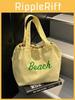 Nylon Letter Bag With Drawstring Closure For Casual Daily Use