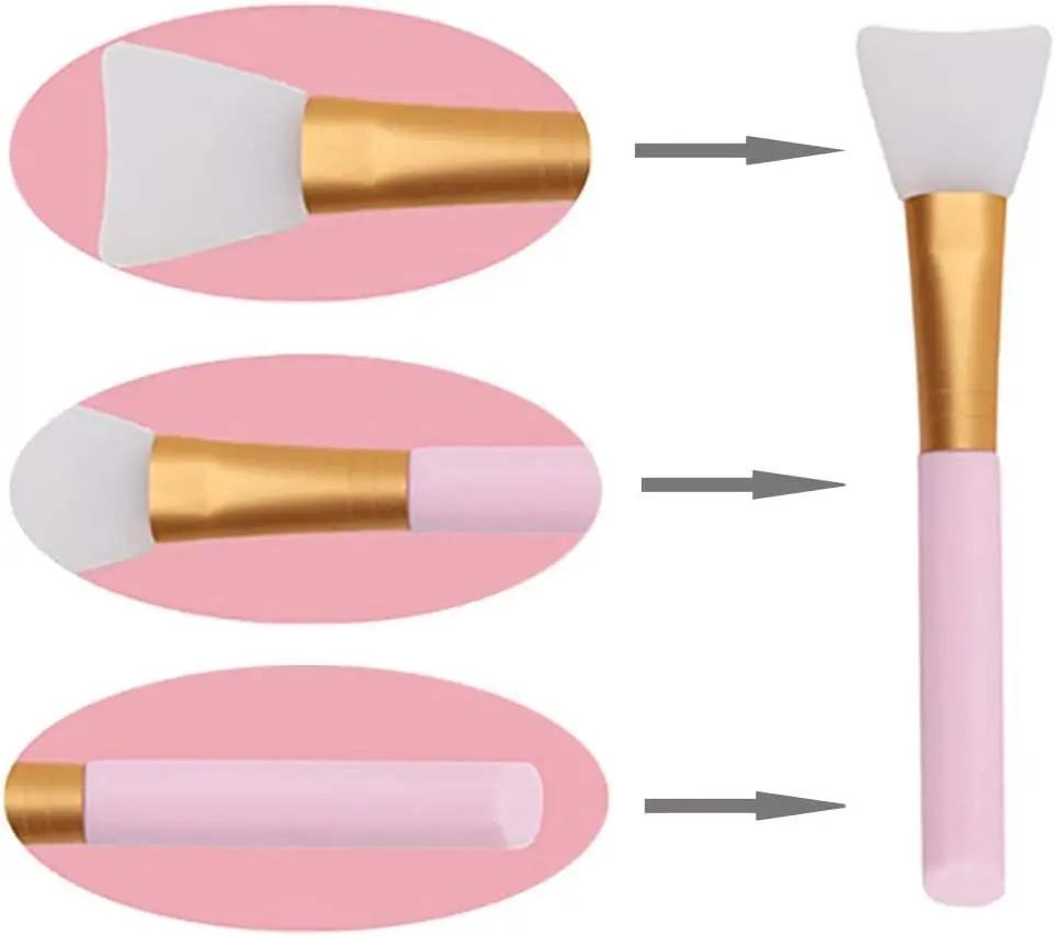 Silicone Facial Mask Brush Hairless Facial Mask Brush Mini Manual Silicone Facial Scrub Facial Massage Brush Applicator Tool