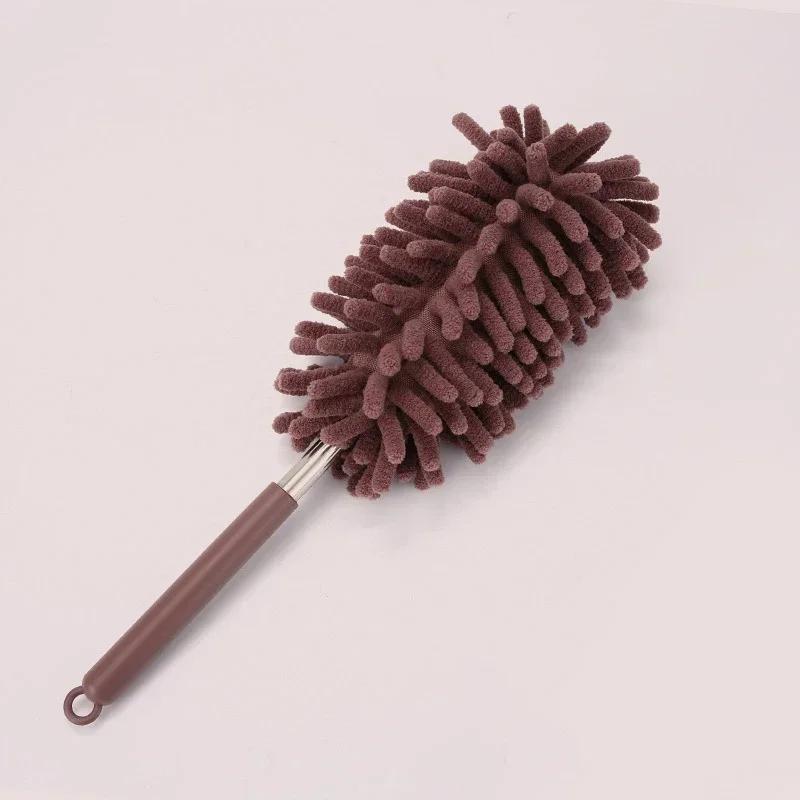 1pc-Telescopic Lengthen Duster Microfiber Chenille Home Stainless Removal Steel Dust Brush Ceiling Clean Multifunction