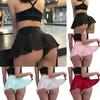 Women's Ruffle Shorts Sexy Lingerie Pantskirt Costume Transparent Thong Panties Mini Skirt Nightwear High Waist See Through