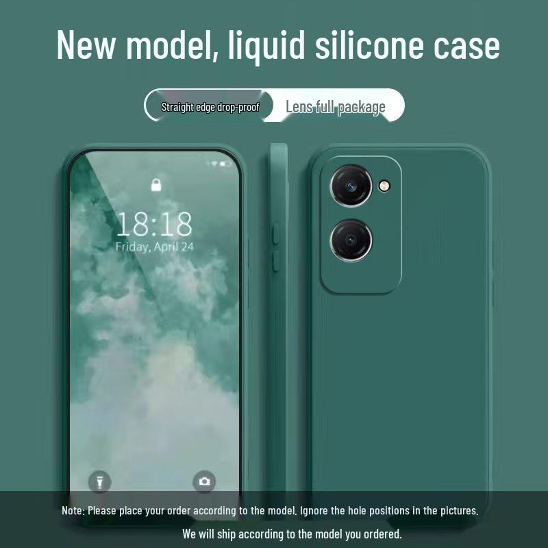 Compatible with vivo Y28e 5G: Solid Color Liquid Silicone Full Coverage Anti-Drop Soft Case