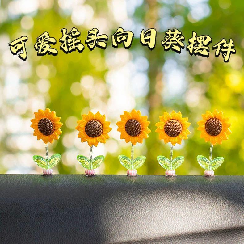 Sonnenblumen Schüttelkopf Ornament: Heilende Blume zur Dekoration des Armaturenbretts oder Rückspiegel im Auto