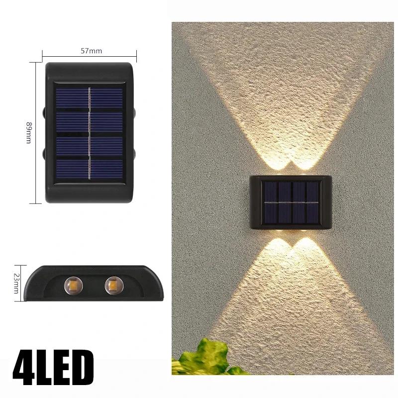 LED Solar Light Outdoor Lighting Waterproof Solar Wall Light for Courtyard Street Landscape Garden Decoration Wall Lamp
