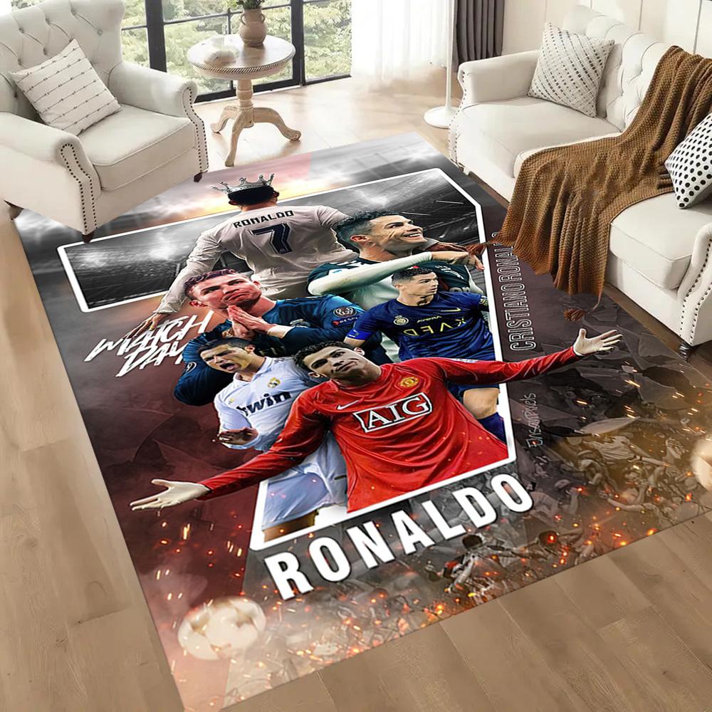 Ronaldo's Vodafone Legacy Square Rugs Are a Great Choice for Living Rooms, Bedrooms, Home Décor, and As Gifts.
