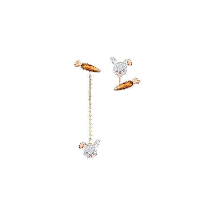 Swarovski Rabbit Asymmetric Earrings Women earrings Rose-Gold 5374445 Box (Random Color)