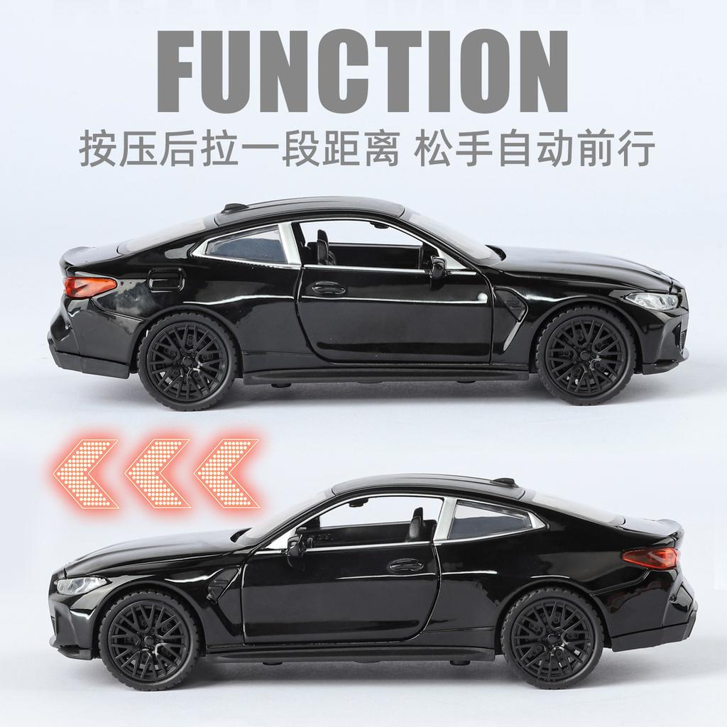 1:32 M4 sports car Toy Car Model Alloy Diecast Sound Light Models Vehicle Toys for Boys Birthday Gift
