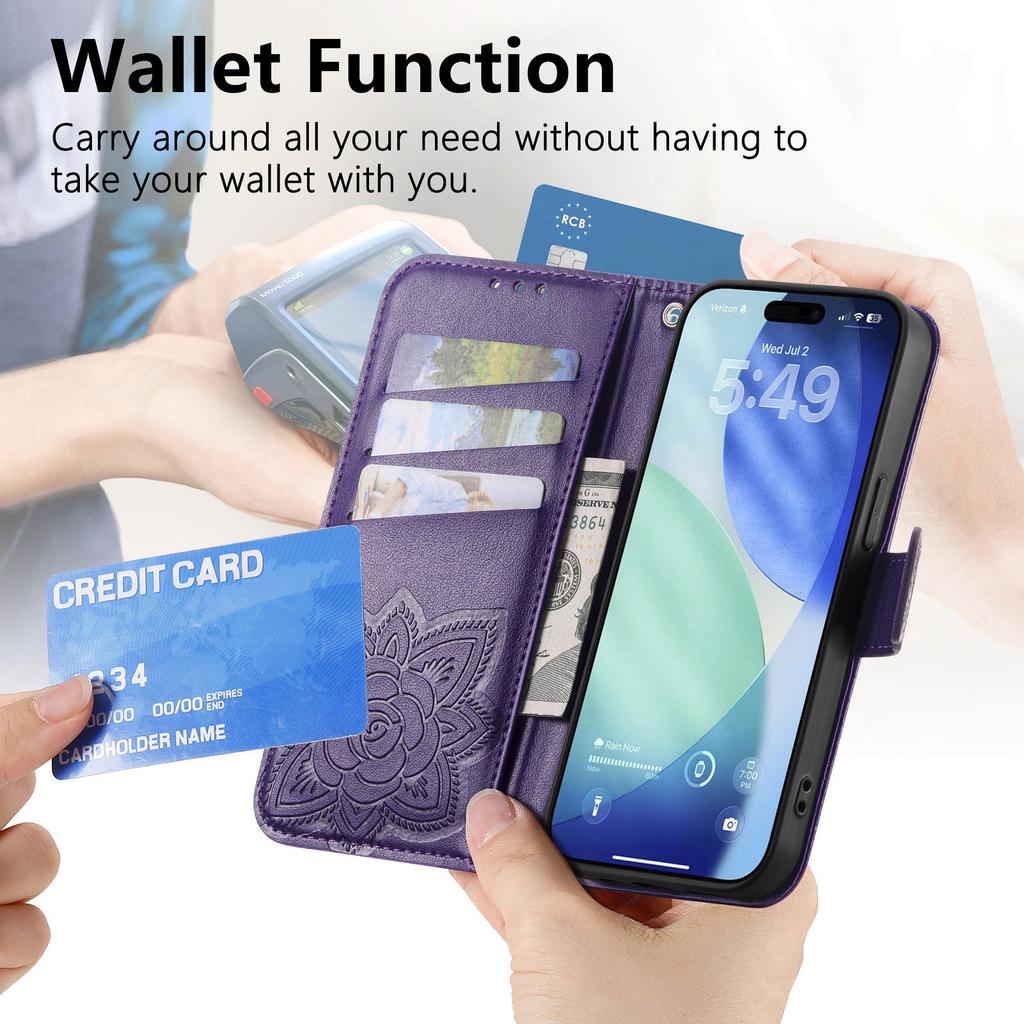 For iPhone Air Case with Strap Butterfly Pattern PU Leather Wallet Phone Cover