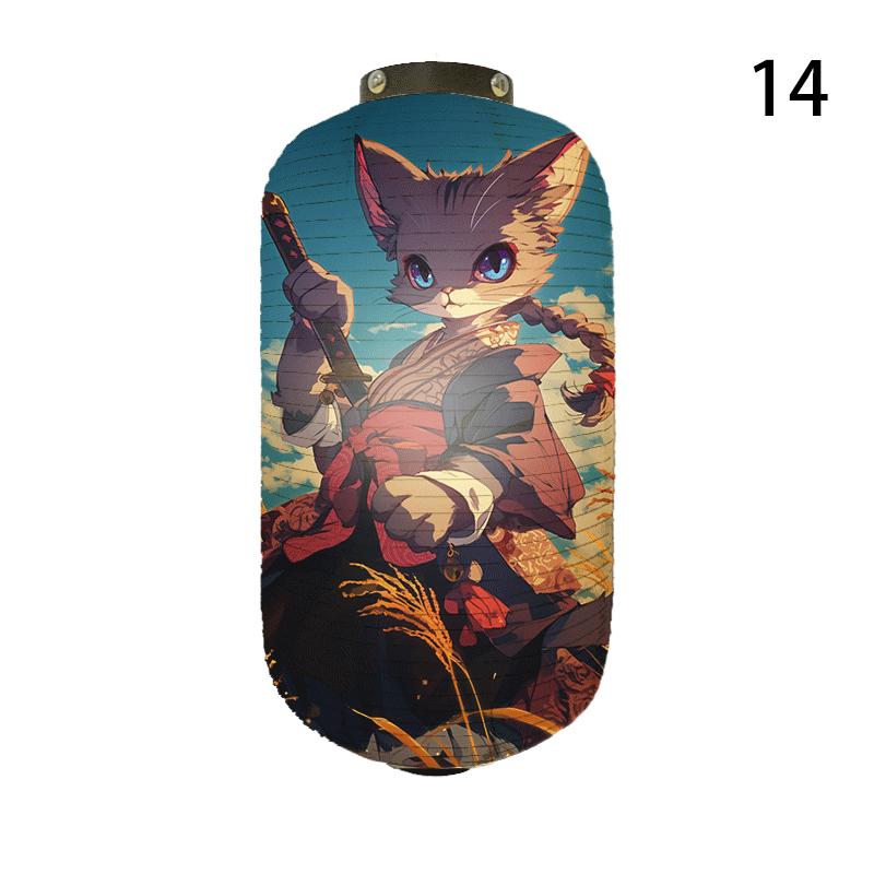 NEW Japanese Chochin Hanging Lantern Ukiyo-e Style Samurai Cat Anime Cartoon Lantern Sushi Restaurant Decor Festival Party Decor