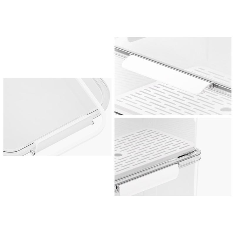 Refrigerator Drain Fresh Box with Lid Multipurpose Organize Box Supplies for Restaurant Dining Room Kitchen Storage