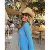 Holiday Hollow Out Mini Dress Women Knit Lace Up Long Flare Sleeve Beach Dresses, Lady Vacation Solid Vestidos