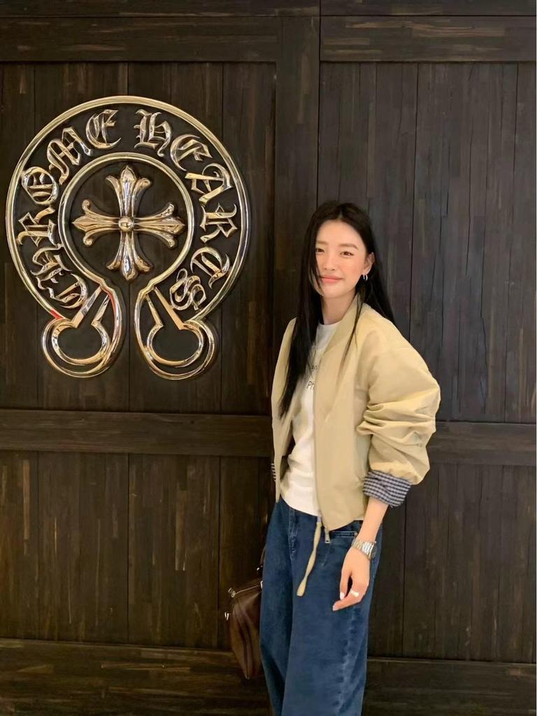 Korean-Style Pink Spliced Women's Baseball Jacket - Trendy Spring 2025 Edition