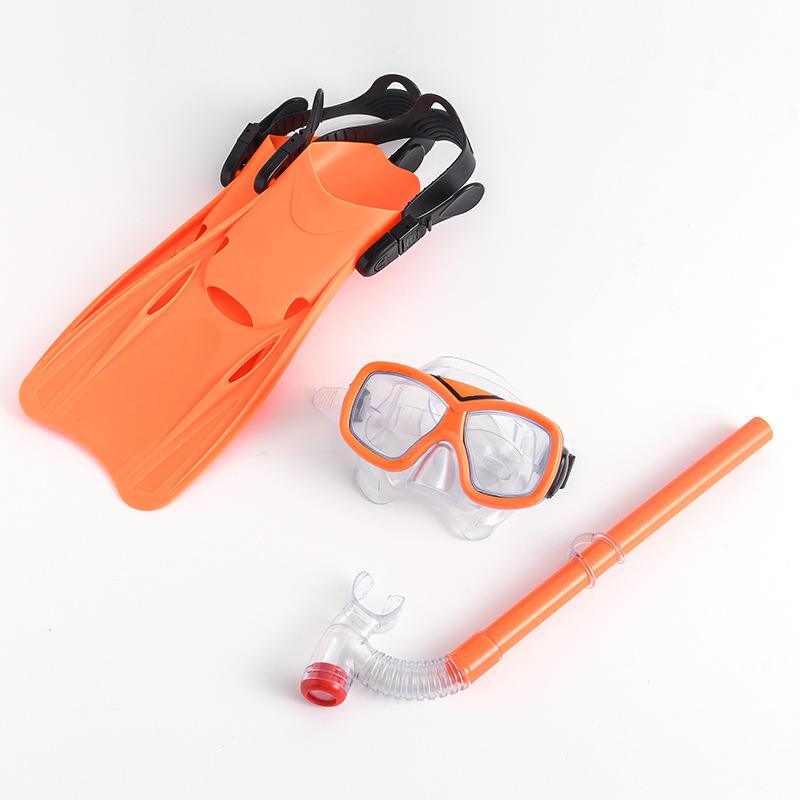 Diving Goggles, Snorkeling Sanbao Set, Swimming Mask, Snorkel, Flippers.