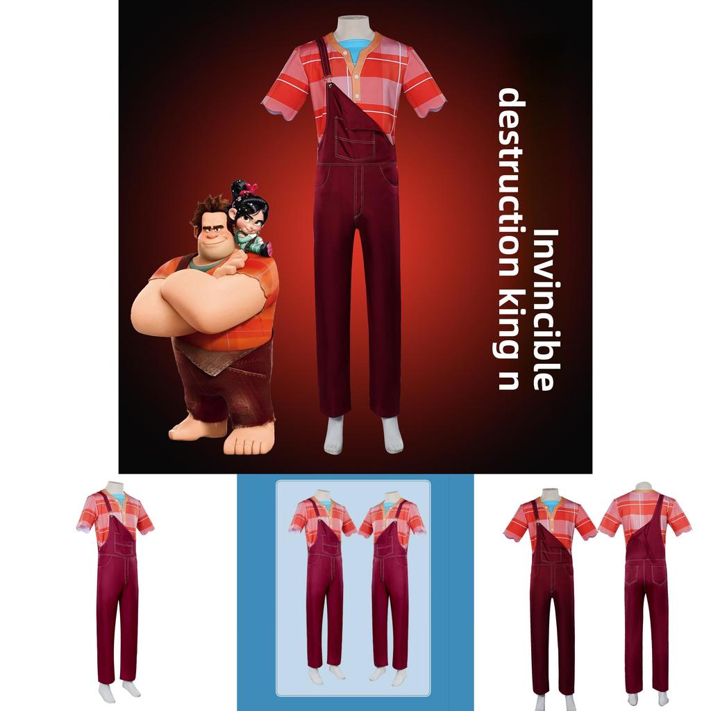 Polyester Kumaşlı ve Rahat Kesimli Wreck It Ralph Cosplay Kıyafeti, Anime ve Oyun Etkinlikleri İçin