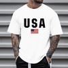 Herre T-skjorte Rund Hals Kort Erme Slim Fit T-skjorte USA Mønster Allsidig T-skjorte Topper Løping Fitness Topper Hverdagsbruk