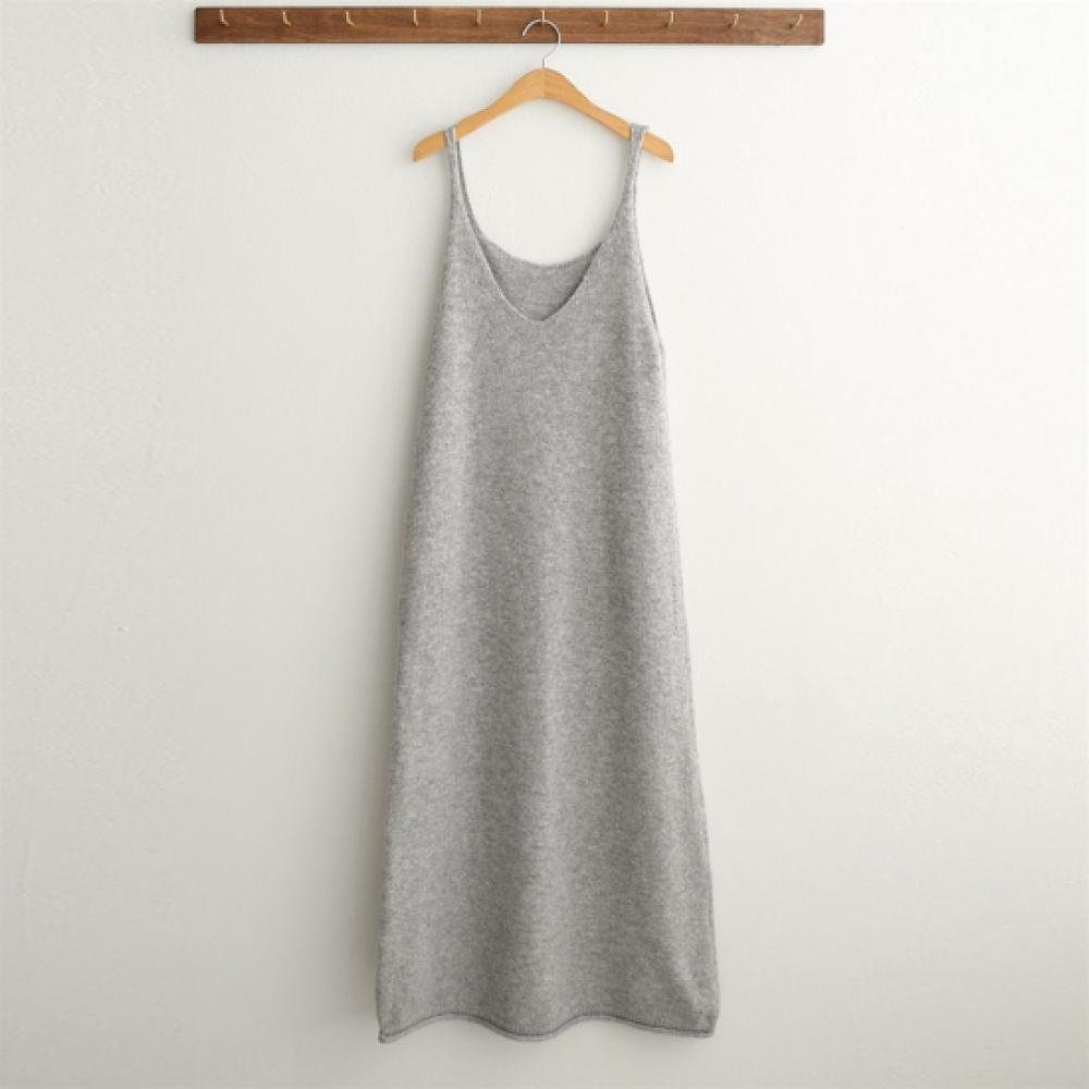 New ArriVAls Open Run Women Wool Knit StrAp V Neck A Line Long Dress