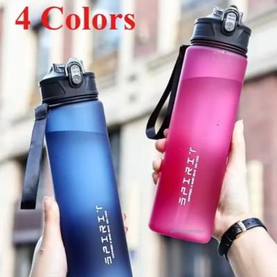 750ML Leak-Proof Sports Water Bottle with Straw and Carrying Loop BPA-Free Portable Mug with Seal Lid for Fitness Camping