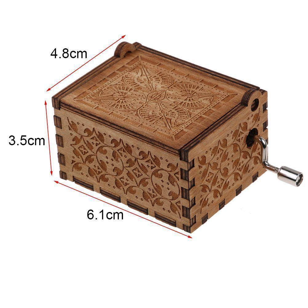 Handcrafted Retro Music Box Carved Wood Music Case Perfect For Xmas And Birthdays
