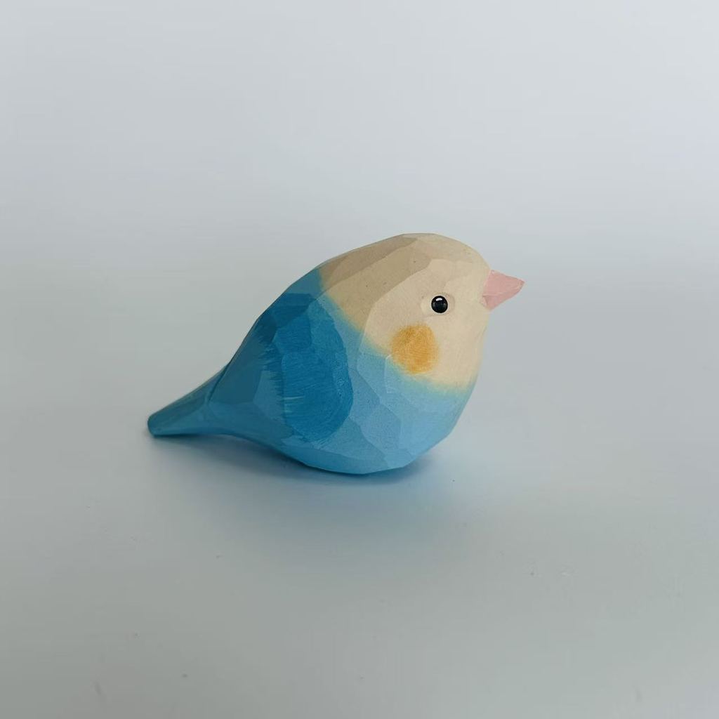 Wooden Bird Decor Handcrafted Carving For Home Office Gift And Kids Play