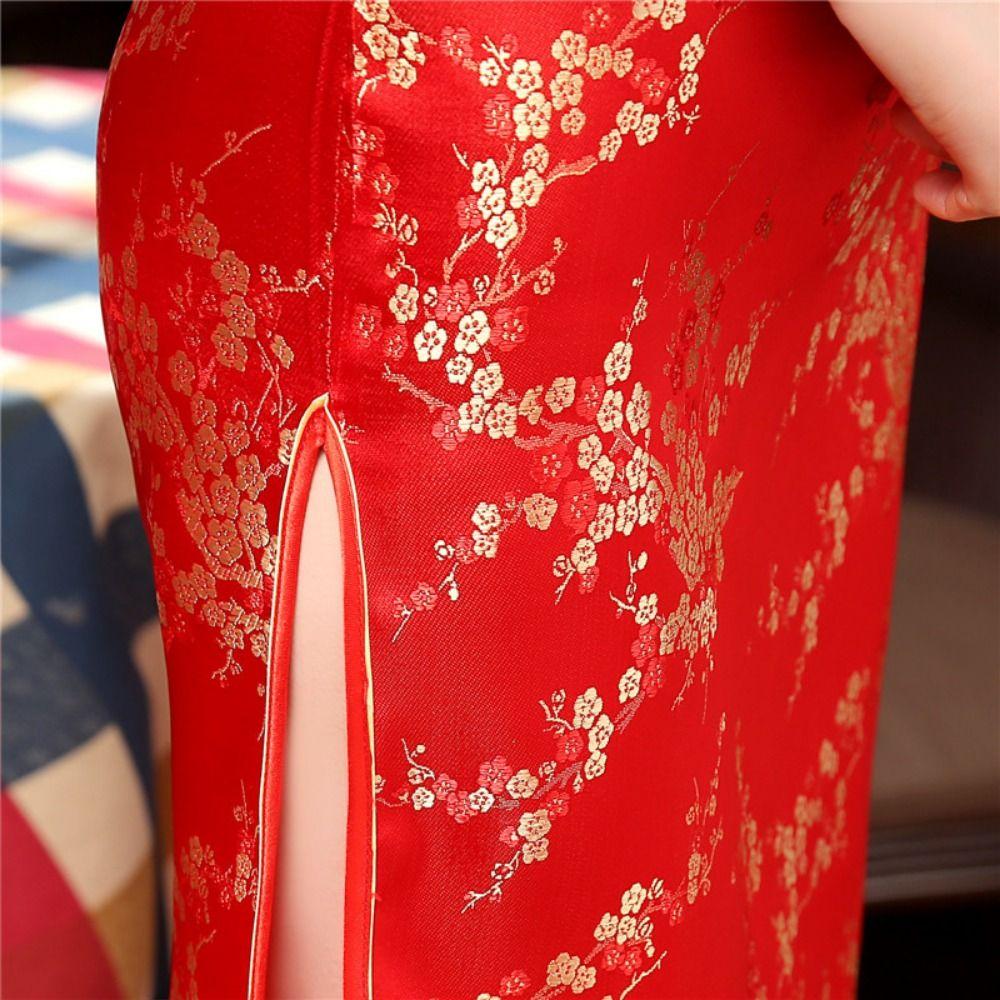 Chinese Style Cheongsam Dresses Floral Print Traditional Clothing Traditional Chinese Qipao Party