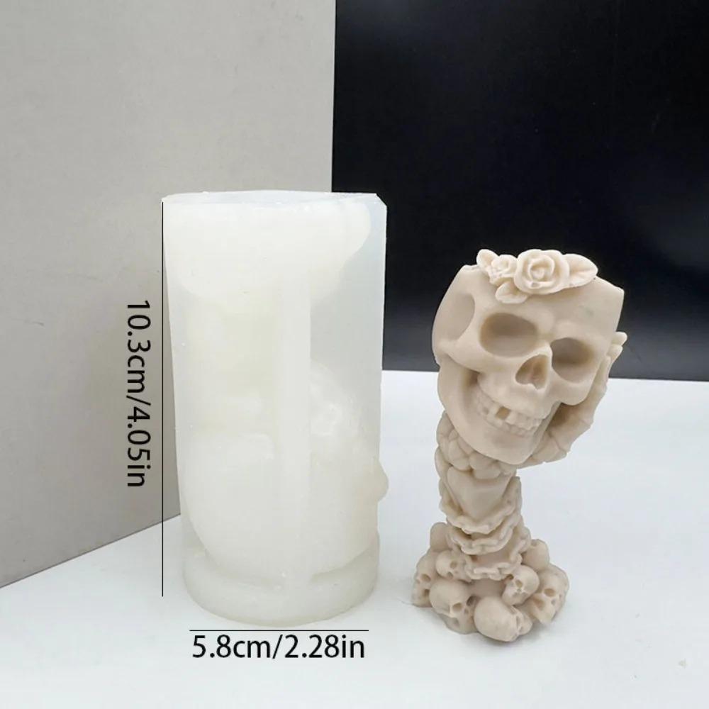

Силиконовая форма для свечей серии «Череп» Форма из гипсовой смолы в виде розы на Хэллоуин Инструмент для самостоятельного изготовления мыла Декоративные украшения на Хэллоуин Инструменты для изготовления свечей A