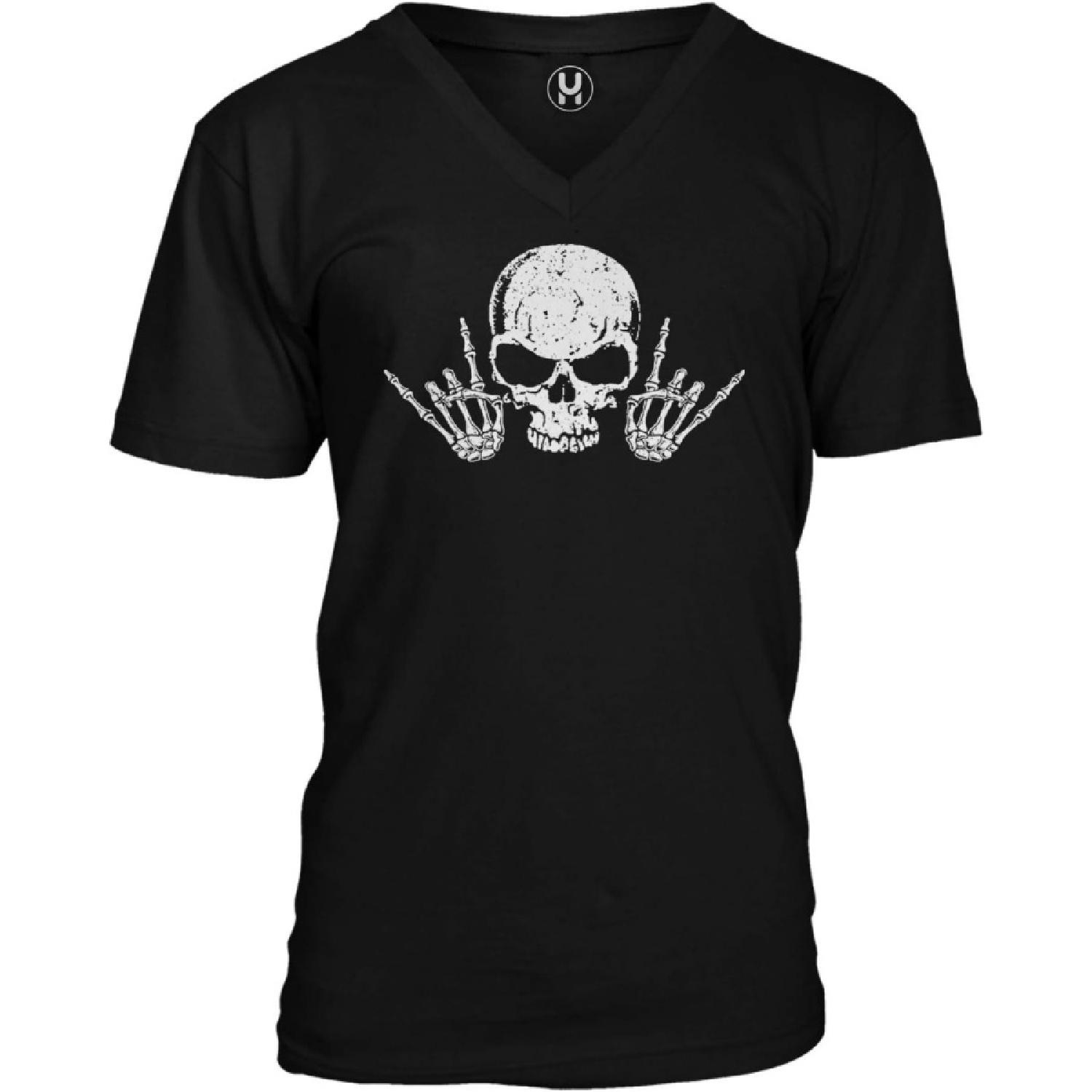 

Men s Rock N Roll Skull V-Neck T-Shirt XXXXXL чорний