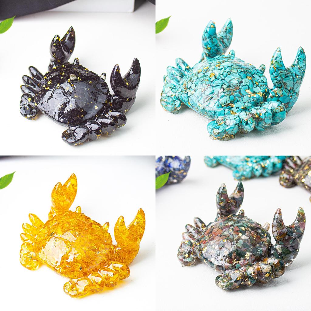 Natural Quartz Crystal Resin Crab Pen Stand With Unique Artistic Design For Giftgiving