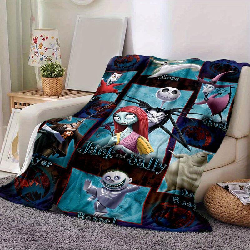 1pc, Cozy Nightmare Before Christmas Home Decor Blanket: Perfect Flannel Throw for Bedroom, Living Room, Travel, Camping, Car